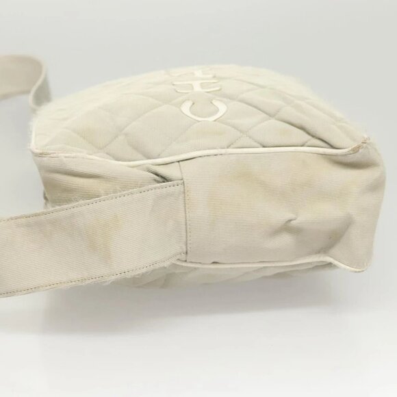 CHANEL Shoulder Bag Canvas Gray Silver CC Auth mr1301 - Picture 6 of 14